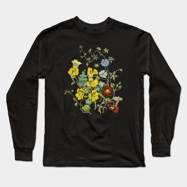 Wildflowers Botanical Illustration Long Sleeve T-Shirt by Biophilia